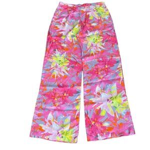 Trina Turk Pants Trousers Wide Leg Pink Floral 8 NWT
